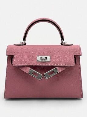 19CM Epsom Leather Top Handle Mini Bag - Bubblegum Pink